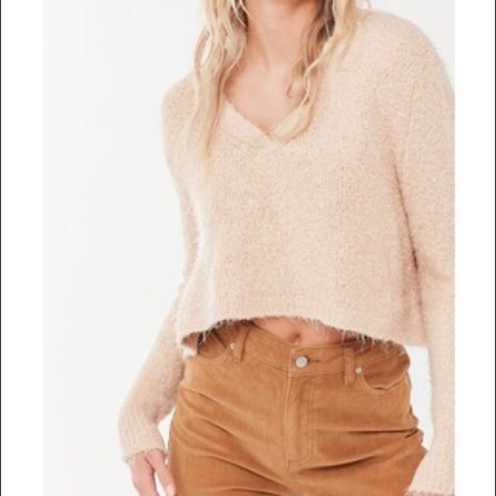 Urban Outfitters Lana Eyelash Knit V-Neck Sweater